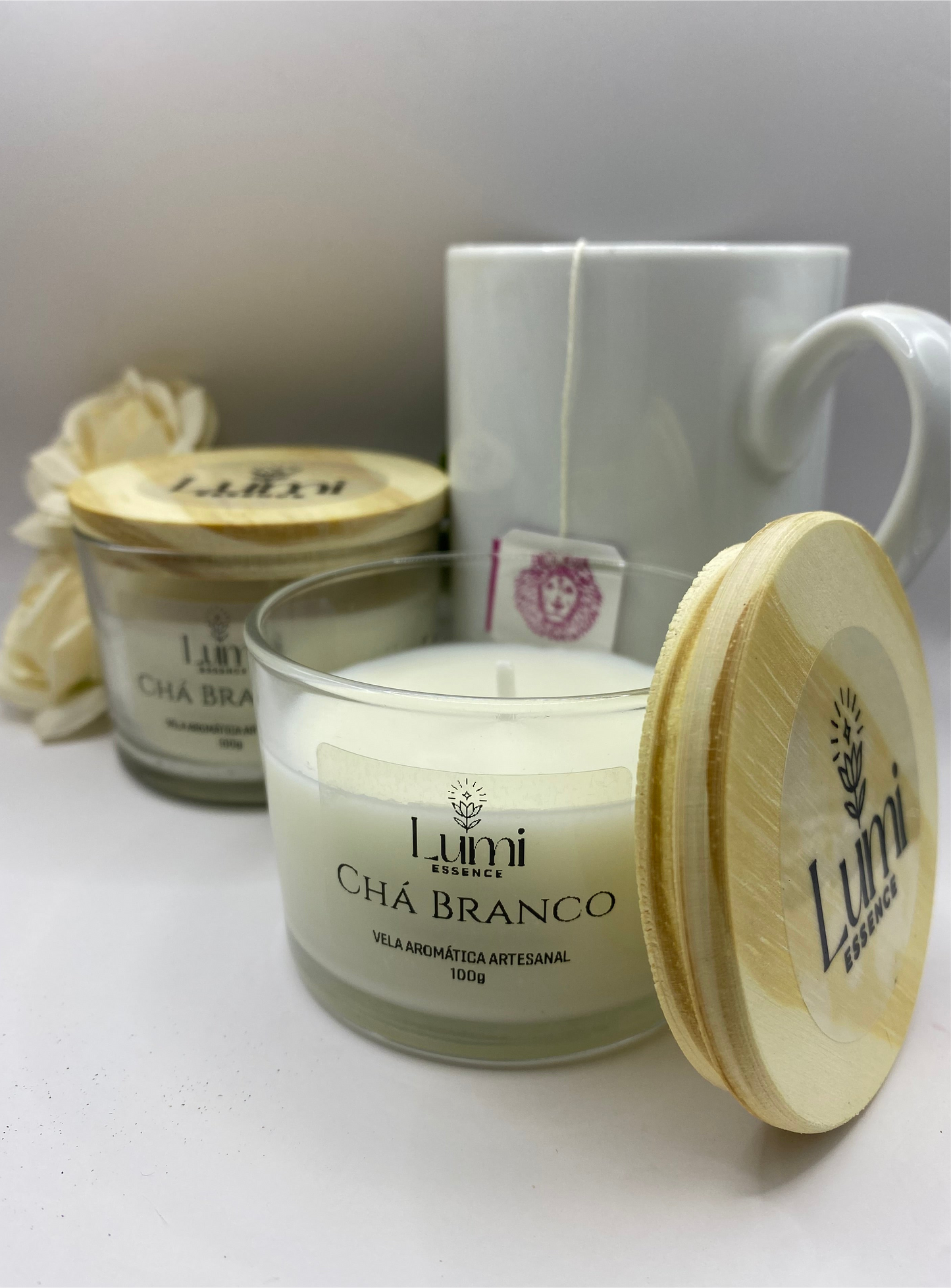 Vela Aromática Artesanal - Chá Branco