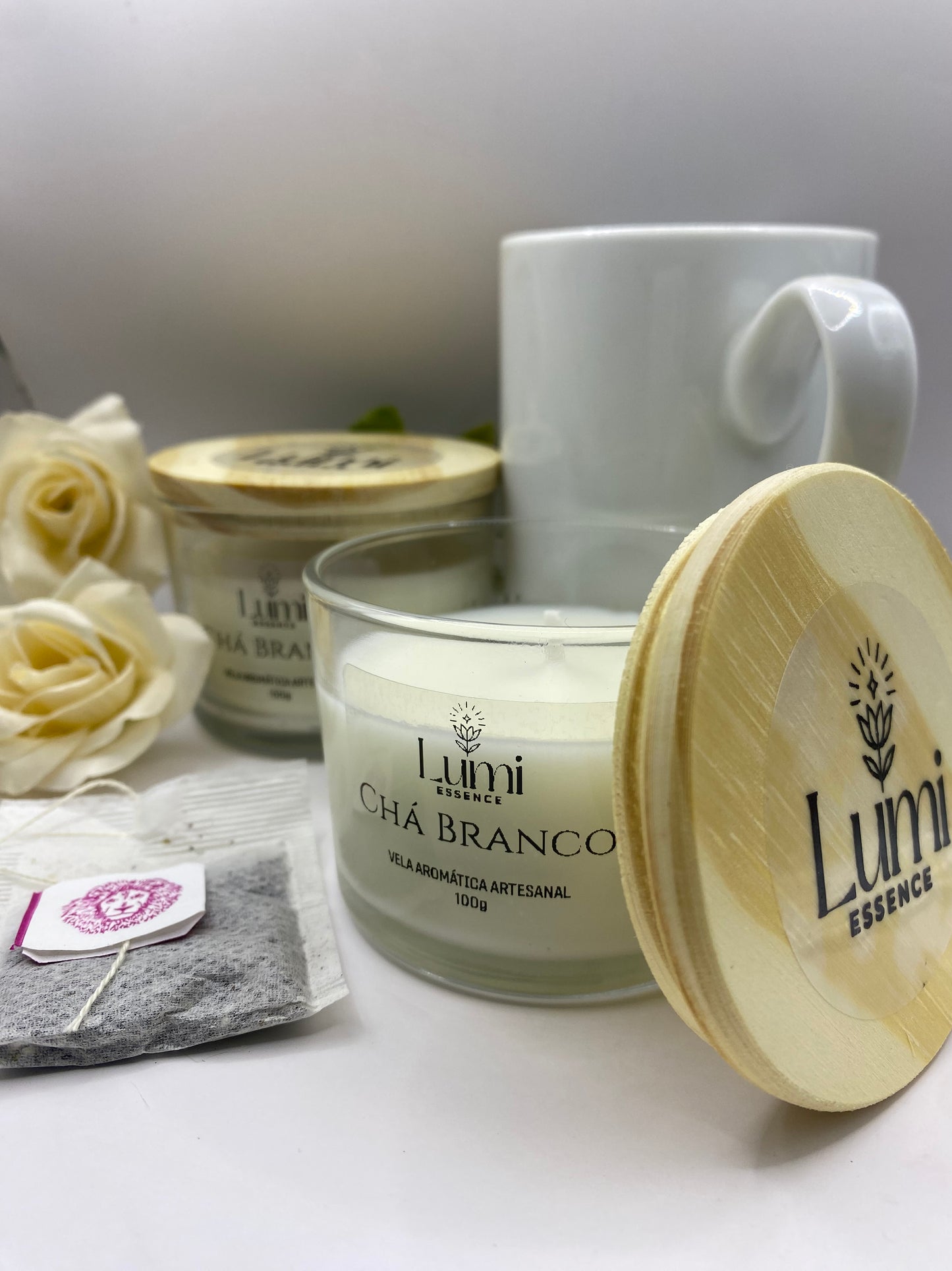 Vela Aromática Artesanal - Chá Branco