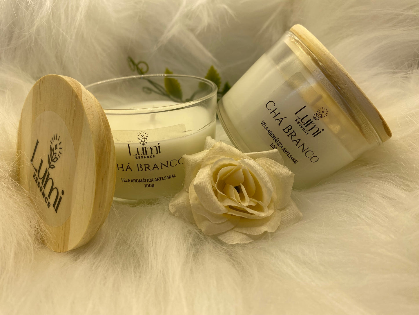 Vela Aromática Artesanal - Chá Branco