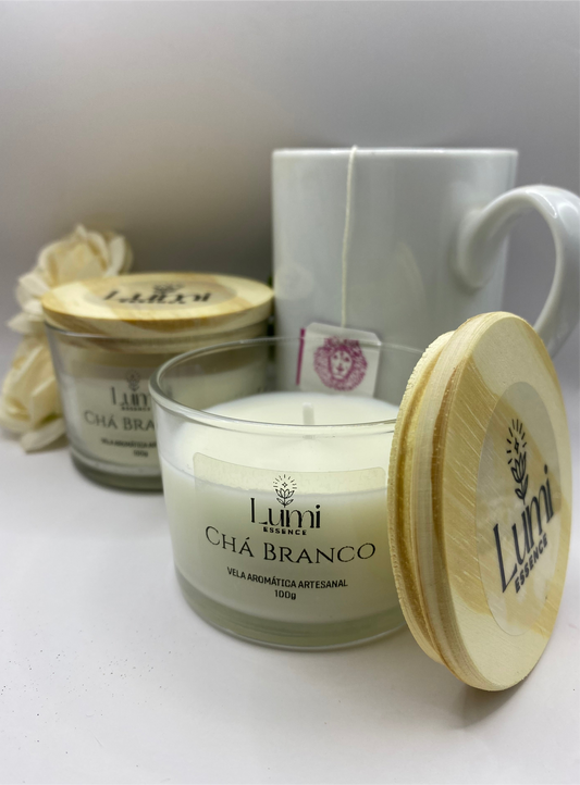 Vela Aromática Artesanal - Chá Branco