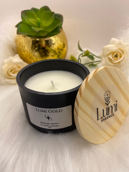 Vela Aromática Artesanal - Linha Signature - Lumi Gold - 140g